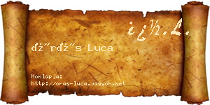 Órás Luca névjegykártya